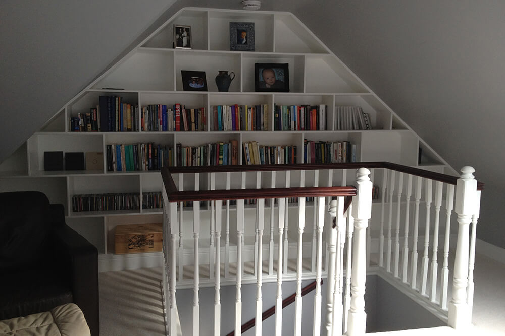 Bookcase storage in loft conversion